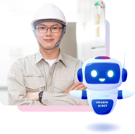 An engineer with robot